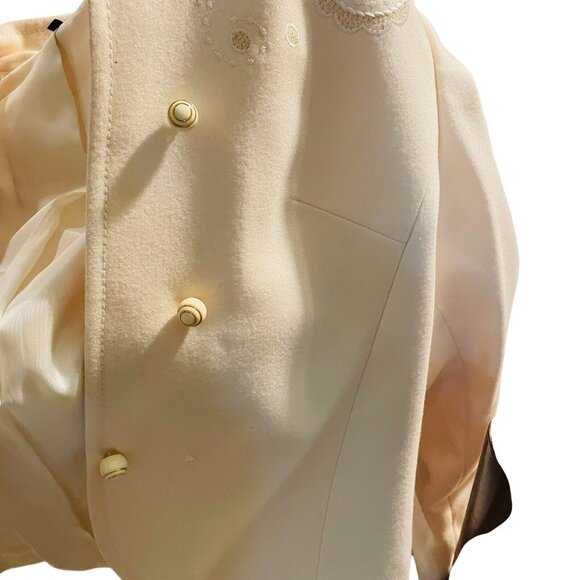 Your Sixth Sense Womens 40 Ivory Blazer Jacket Embroidered Buttons Long Sleeve - Picture 5 of 16